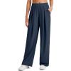 imageG4Free Lightweight Wide Leg Pants Women Trendy Flowy High Waisted Front Pleat Travel Pant Casual Lounge TrousersDark Blue