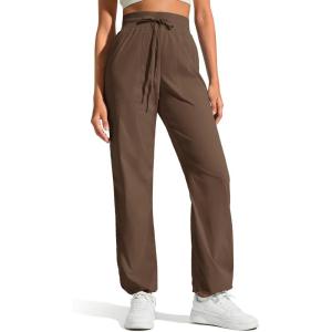 imageG4Free Lightweight Womens Straight Leg Workout Pants Ruched Drawstring Joggers with Pockets Casual Athletic SlacksLava Cake