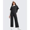 imageG4Free Smoofit Modal Soft Wide Leg Ankle Sweatpants for Women Elastic Waist 78 Length Golf Casual Dressy PantsBlack