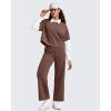 imageG4Free Smoofit Modal Soft Wide Leg Ankle Sweatpants for Women Elastic Waist 78 Length Golf Casual Dressy PantsCoffee Brown