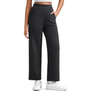 imageG4Free Smoofit Modal Soft Wide Leg Ankle Sweatpants for Women Elastic Waist 78 Length Golf Casual Dressy PantsBlack