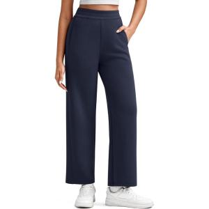 imageG4Free Smoofit Modal Soft Wide Leg Ankle Sweatpants for Women Elastic Waist 78 Length Golf Casual Dressy PantsDark Blue