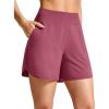 imageG4Free Chillwhisp Athletic Shorts for Women 4quot  High Waist Lightweight Casual Running Shorts Builtin Liner with PocketsDark Burgundy