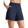 imageG4Free Chillwhisp Athletic Shorts for Women 4quot  High Waist Lightweight Casual Running Shorts Builtin Liner with PocketsDark Navy