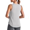 imageG4Free Lightweight Workout Tank Tops for Women High Neck Athletic Long Tanks Sleeveless Summer Running Gym ShirtsLight Gray