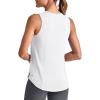 imageG4Free Lightweight Workout Tank Tops for Women High Neck Athletic Long Tanks Sleeveless Summer Running Gym ShirtsWhite