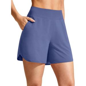imageG4Free Chillwhisp Athletic Shorts for Women 4quot  High Waist Lightweight Casual Running Shorts Builtin Liner with PocketsDusky Purple