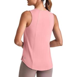 imageG4Free Lightweight Workout Tank Tops for Women High Neck Athletic Long Tanks Sleeveless Summer Running Gym ShirtsPink