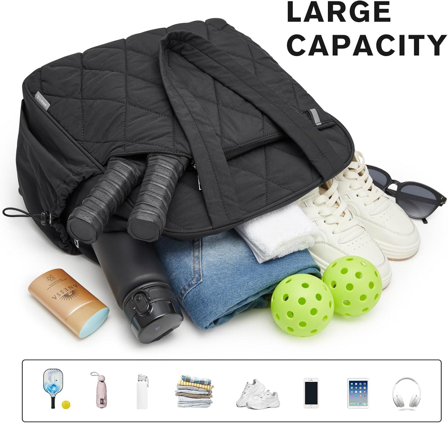 imageG4Free Pickleball Bag Pickleball Backpack for Men and Women Tote with Shoe Compartment and Waterproof PocketBlack