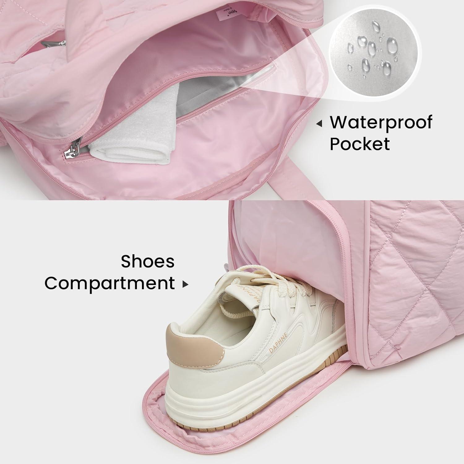 imageG4Free Pickleball Bag Pickleball Backpack for Men and Women Tote with Shoe Compartment and Waterproof PocketPink