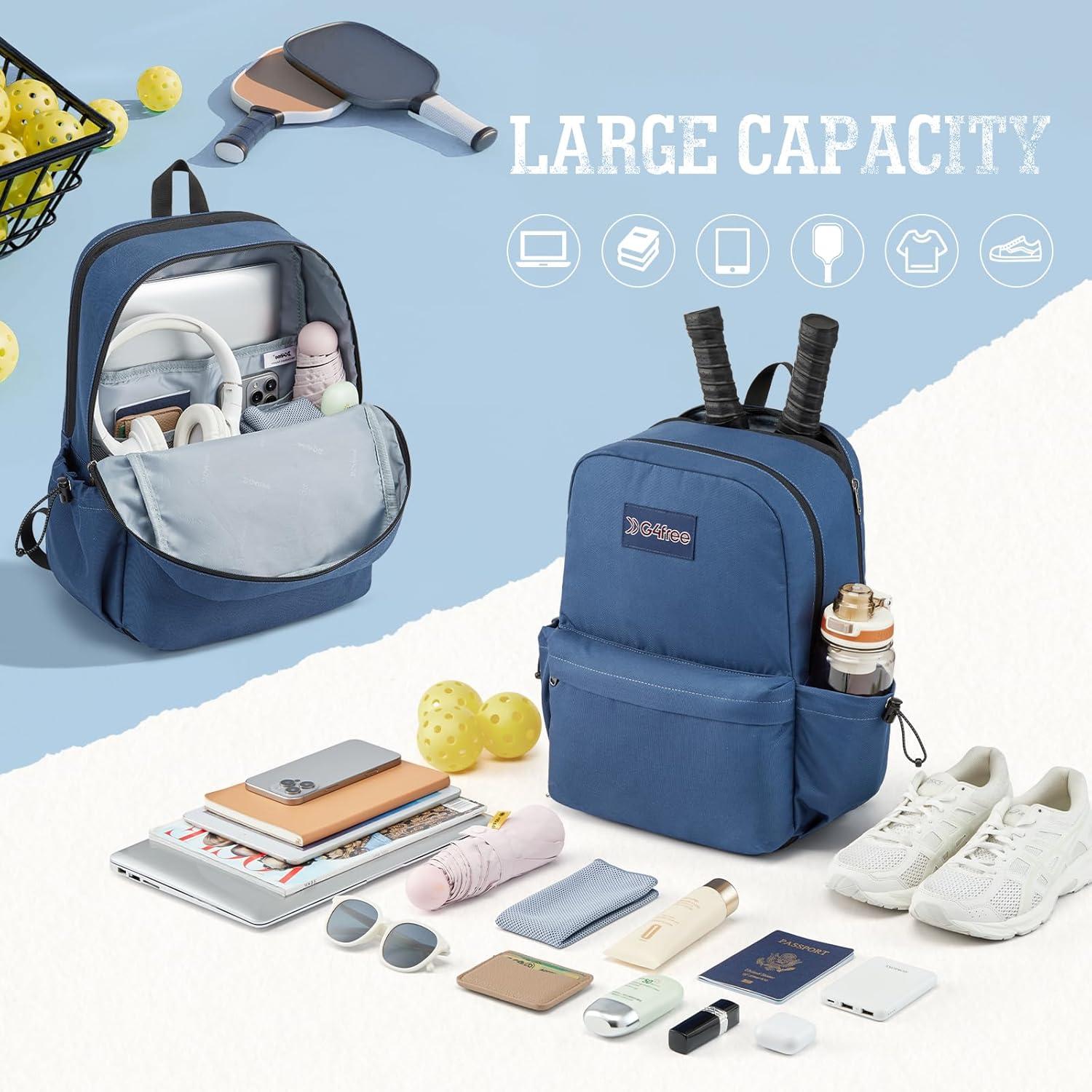 imageG4Free School Backpack Lightweight Bookbag with Laptop Compartment Multiple Pockets Backpack for College Sport TravelBlackBlue