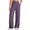 imageG4Free Chillwhisp Lightweight Wide Leg Pants Women Front Seam Elastic Waist Casual Pants for SummerGrape Purple