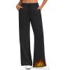 imageG4Free Flurrylux Fleece Lined Sweatpants Women Cotton Thermal Warm Wide Leg Pants with PocketsBlack