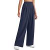 imageG4Free ShiftReady Women Wide Leg Work Pants High Waisted Yoga Dress Pants with Pockets Loose Dressy Casual TrousersDark Navy