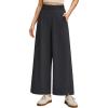 imageG4Free Strowen Women Lightweight Wide Leg Ankle Pants with Pockets 78 Length Yoga Pants Stretchy Casual Travel TrousersBlack