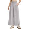 imageG4Free Strowen Women Lightweight Wide Leg Ankle Pants with Pockets 78 Length Yoga Pants Stretchy Casual Travel TrousersChrim Gray