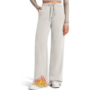 imageG4Free Flurrylux Fleece Lined Sweatpants Women Cotton Thermal Warm Wide Leg Pants with PocketsDusty Taupe