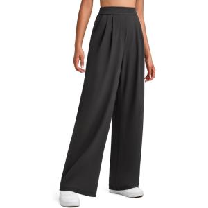 imageG4Free ShiftReady Women Wide Leg Work Pants High Waisted Yoga Dress Pants with Pockets Loose Dressy Casual TrousersBlack