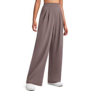 imageG4Free ShiftReady Women Wide Leg Work Pants High Waisted Yoga Dress Pants with Pockets Loose Dressy Casual TrousersTaupe