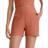 image:imageG4Free Comfy Ribbed Womens Athletic Shorts 4 Dressy Casual High Waisted Lounge Workout Shorts with Side PocketsBurnt Orange