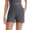 image:imageG4Free Comfy Ribbed Womens Athletic Shorts 4 Dressy Casual High Waisted Lounge Workout Shorts with Side PocketsDark Gray