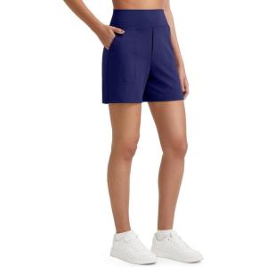 image:imageG4Free EverGoing Womens Athletic Shorts High Waisted 5 Running Yoga Summer Casual Shorts with PocketsRoyal Blue