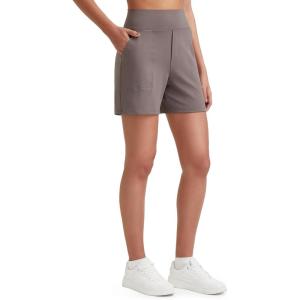 image:imageG4Free EverGoing Womens Athletic Shorts High Waisted 5 Running Yoga Summer Casual Shorts with PocketsTaupe