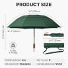image:imageG4Free 54 Inch Inverted Windproof Umbrella with Wooden Handle Large Double Canopy Auto Open amp Close Golf Umbrella Portable amp Durable Rain Umbrella Fits Car amp BackpackDark Green