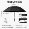 image:imageG4Free 54 Inch Inverted Windproof Umbrella with Wooden Handle Large Double Canopy Auto Open amp Close Golf Umbrella Portable amp Durable Rain Umbrella Fits Car amp BackpackBlack