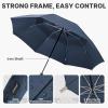 image:imageG4Free 54 Inch Inverted Windproof Umbrella with Wooden Handle Large Double Canopy Auto Open amp Close Golf Umbrella Portable amp Durable Rain Umbrella Fits Car amp BackpackNavy Blue