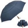 image:imageG4Free 54 Inch Inverted Windproof Umbrella with Wooden Handle Large Double Canopy Auto Open amp Close Golf Umbrella Portable amp Durable Rain Umbrella Fits Car amp BackpackNavy Blue