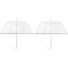 image:imageG4Free 52 inch Clear Bubble Umbrella Large Canopy Transparent Dome Coverage Stick Umbrella with Reflective Strip J Hook Handle European Style for WeddingsProm Graduation and Outdoor EventsClear2 Pack