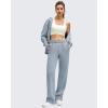 image:imageG4Free Flurrylux Womens Fleece Lined Straight Leg Sweatpants Cotton Warm Lounge Pants with PocketsCool Gray