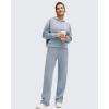 image:imageG4Free Flurrylux Womens Fleece Lined Straight Leg Sweatpants Cotton Warm Lounge Pants with PocketsCool Gray