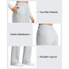 image:imageG4Free Flurrylux Womens Fleece Lined Straight Leg Sweatpants Cotton Warm Lounge Pants with PocketsLight Heather