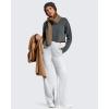image:imageG4Free Flurrylux Womens Fleece Lined Straight Leg Sweatpants Cotton Warm Lounge Pants with PocketsLight Heather
