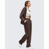 image:imageG4Free Flurrylux Womens Fleece Lined Straight Leg Sweatpants Cotton Warm Lounge Pants with PocketsTerracotta Brown