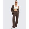 image:imageG4Free Flurrylux Womens Fleece Lined Straight Leg Sweatpants Cotton Warm Lounge Pants with PocketsTerracotta Brown