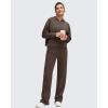 image:imageG4Free Flurrylux Womens Fleece Lined Straight Leg Sweatpants Cotton Warm Lounge Pants with PocketsTerracotta Brown