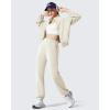 image:imageG4Free Smoofit Fleece Lined Joggers Sweatpants Women Thermal Casual Lounge with Pockets Warm Pants for Workout Winter TravelWarm Beige