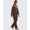 image:imageG4Free Smoofit Modal Soft Straight Leg Sweatpants for Women Elastic High Waist Casual Lounge Dress Pants with PocketsCoffee Brown