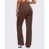 image:imageG4Free Smoofit Modal Soft Straight Leg Sweatpants for Women Elastic High Waist Casual Lounge Dress Pants with PocketsCoffee Brown
