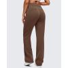 image:imageG4Free Smoofit Modal Soft Straight Leg Sweatpants for Women Elastic High Waist Casual Lounge Dress Pants with PocketsDark Coffee