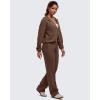 image:imageG4Free Smoofit Modal Soft Straight Leg Sweatpants for Women Elastic High Waist Casual Lounge Dress Pants with PocketsDark Coffee