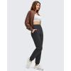 image:imageG4Free Womens Fleece Lined Workout Joggers with Pockets High Waisted Sweatpants Running Casual Outdoor Winter PantsBlack