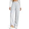 image:imageG4Free Flurrylux Womens Fleece Lined Straight Leg Sweatpants Cotton Warm Lounge Pants with PocketsLight Heather