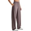 image:imageG4Free ShiftReady Wide Leg Work Pants for Women High Waist Yoga Dress Pants with Pockets Dressy Casual TrousersTaupe