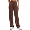 image:imageG4Free Smoofit Modal Soft Straight Leg Sweatpants for Women Elastic High Waist Casual Lounge Dress Pants with PocketsCoffee Brown