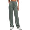 image:imageG4Free Smoofit Modal Soft Straight Leg Sweatpants for Women Elastic High Waist Casual Lounge Dress Pants with PocketsGray Sage