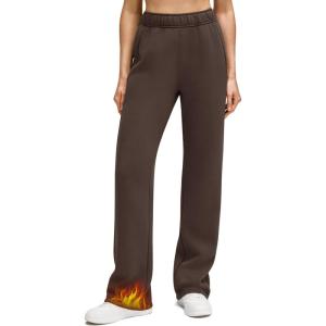 image:imageG4Free Flurrylux Womens Fleece Lined Straight Leg Sweatpants Cotton Warm Lounge Pants with PocketsTerracotta Brown